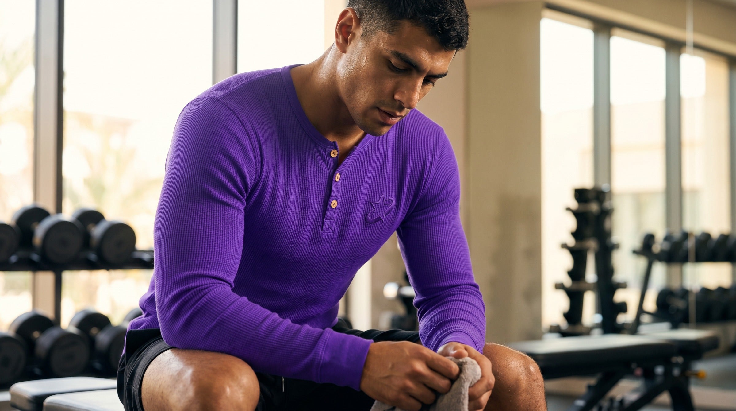 Stellar Henley Long Sleeve lifestyle - Ultraviolet