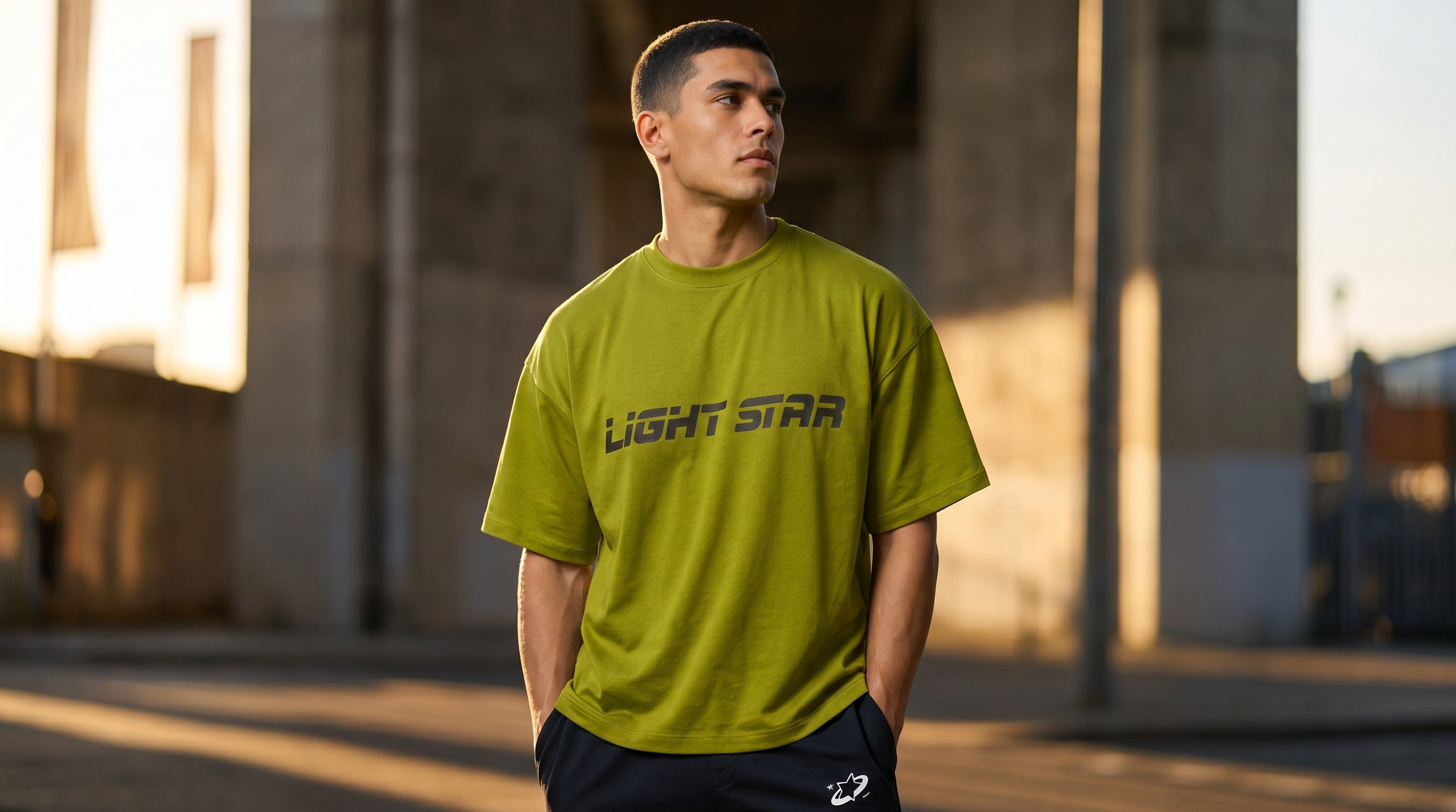 Stellar Oversized Tee lifestyle - Bright Olive