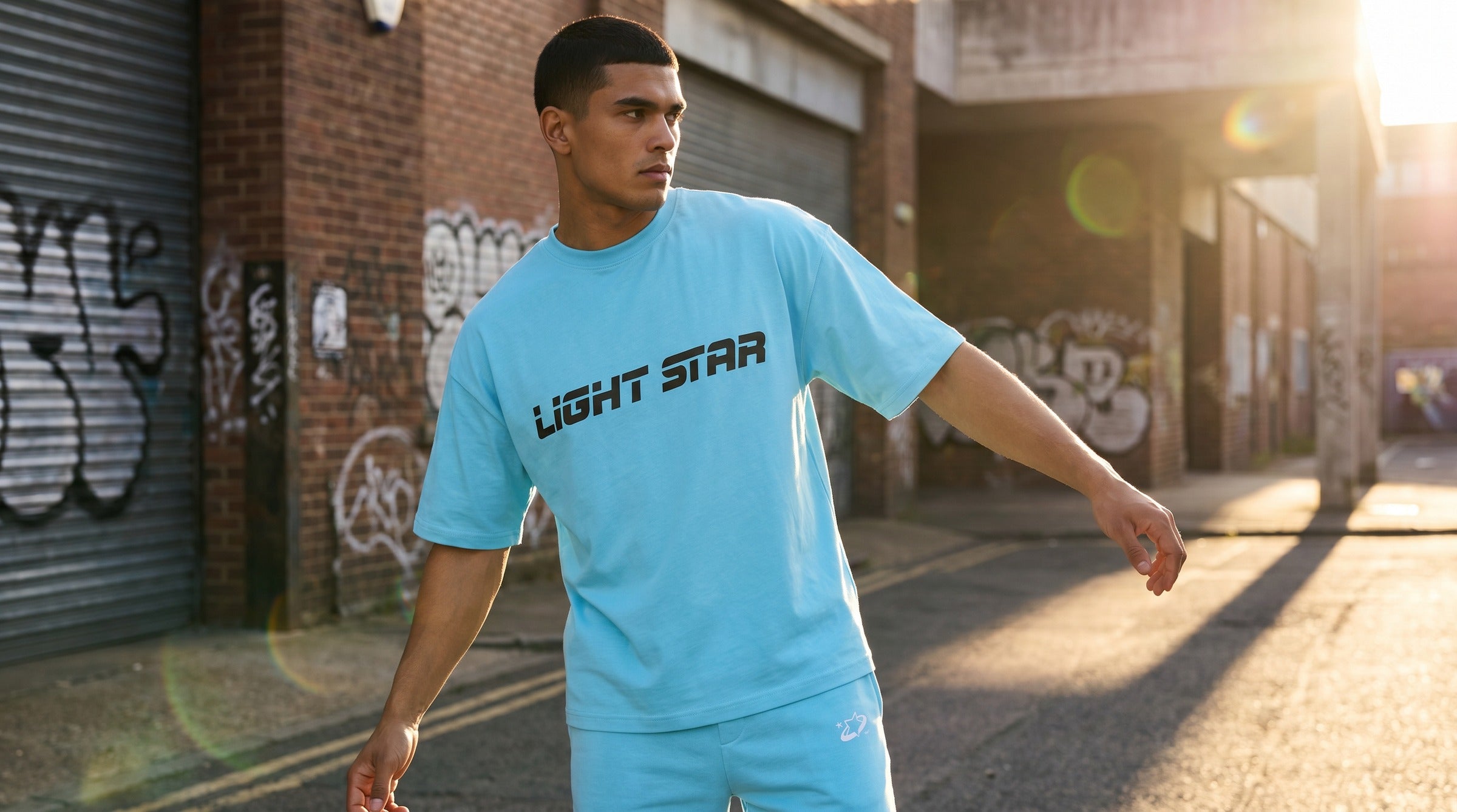 Stellar Oversized Tee lifestyle - Ice Blue