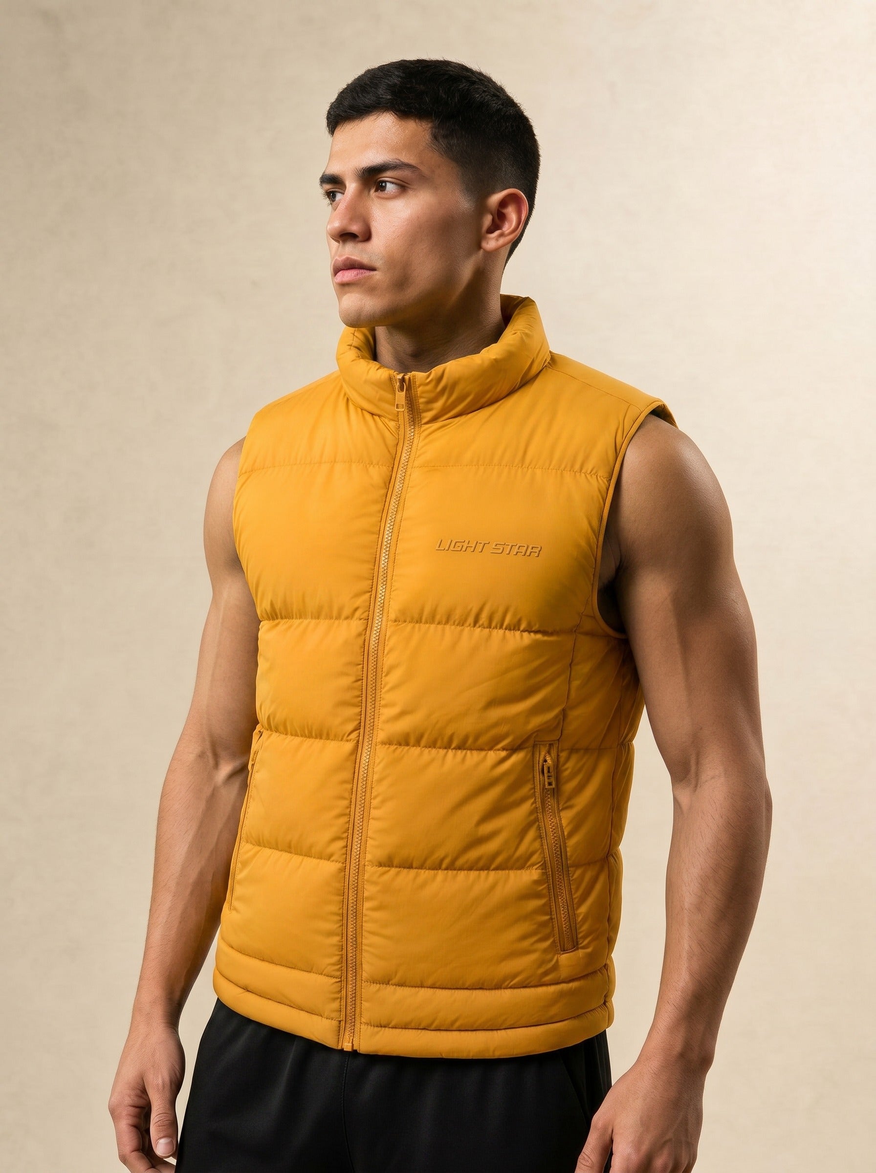 Stellar Puffer Vest - Amber Gold