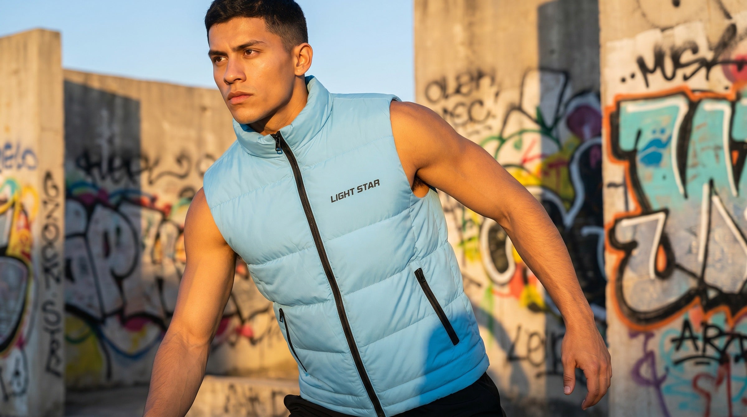Stellar Puffer Vest lifestyle - Ice Blue