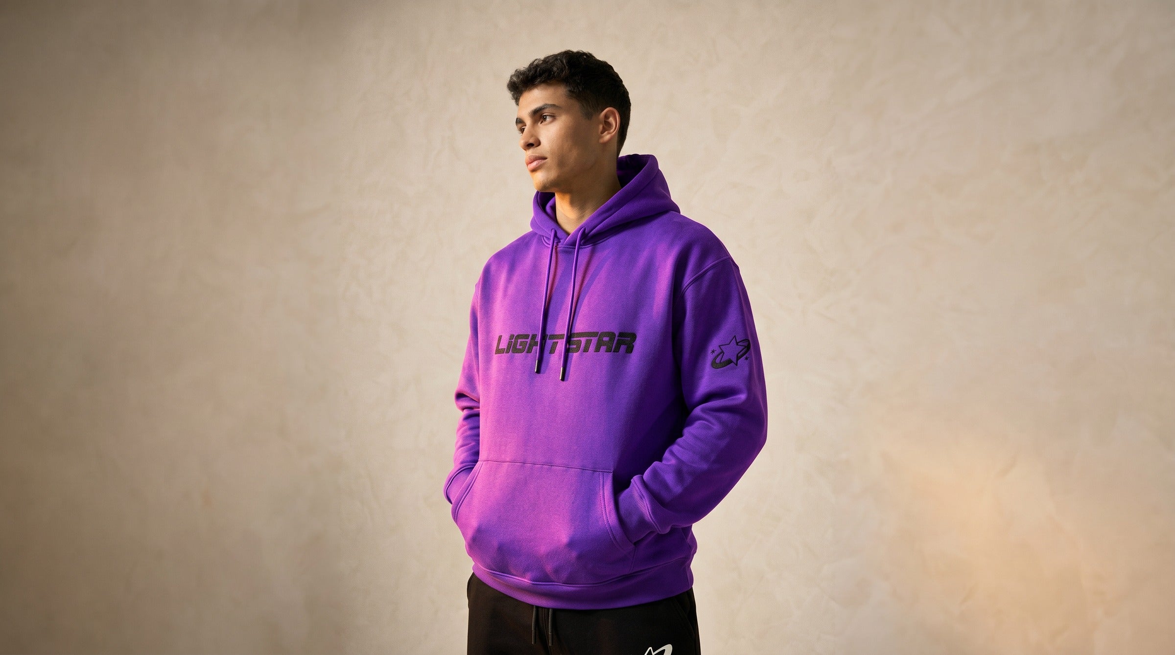 Stellar Pullover Hoodie lifestyle - Electric Purple
