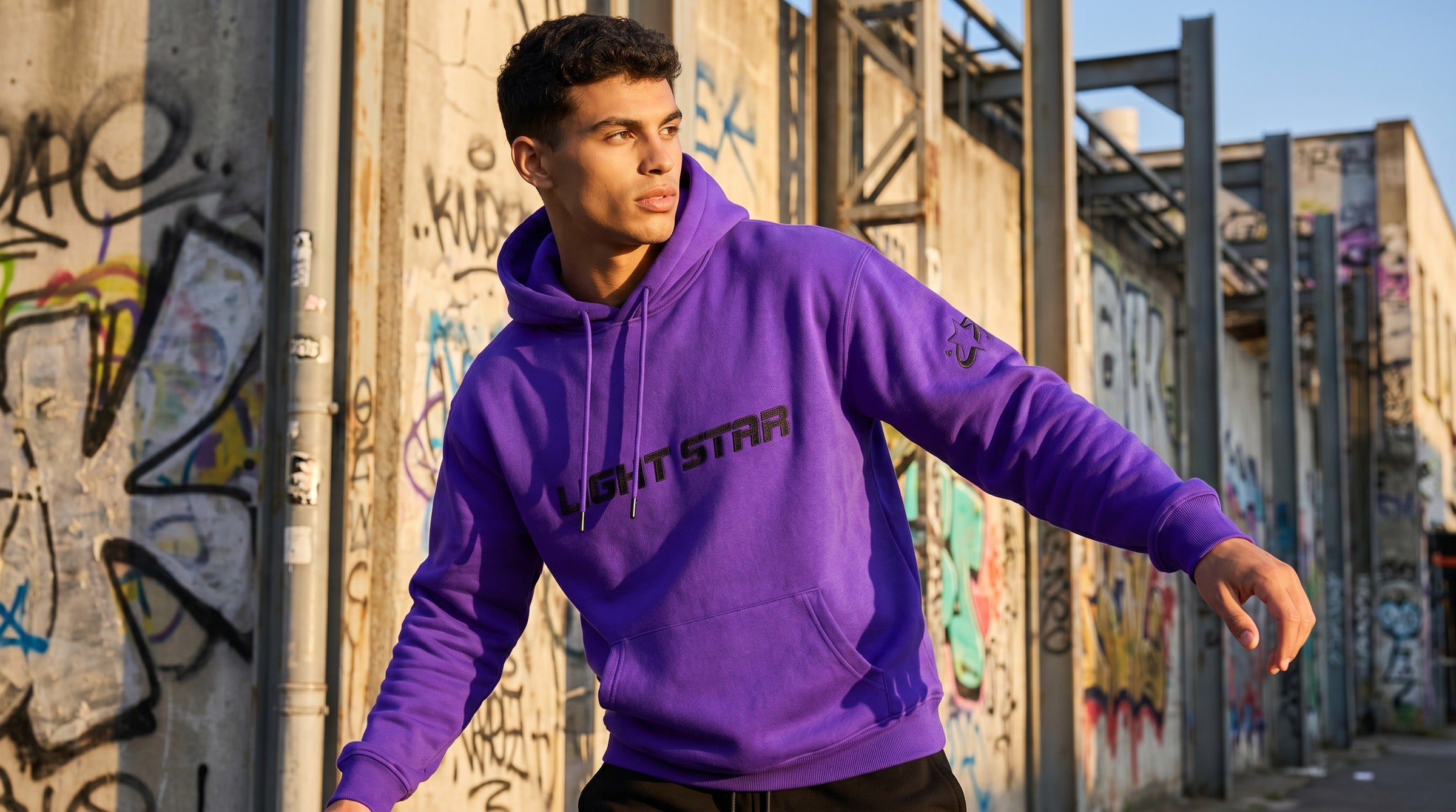 Stellar Pullover Hoodie lifestyle - Ultraviolet