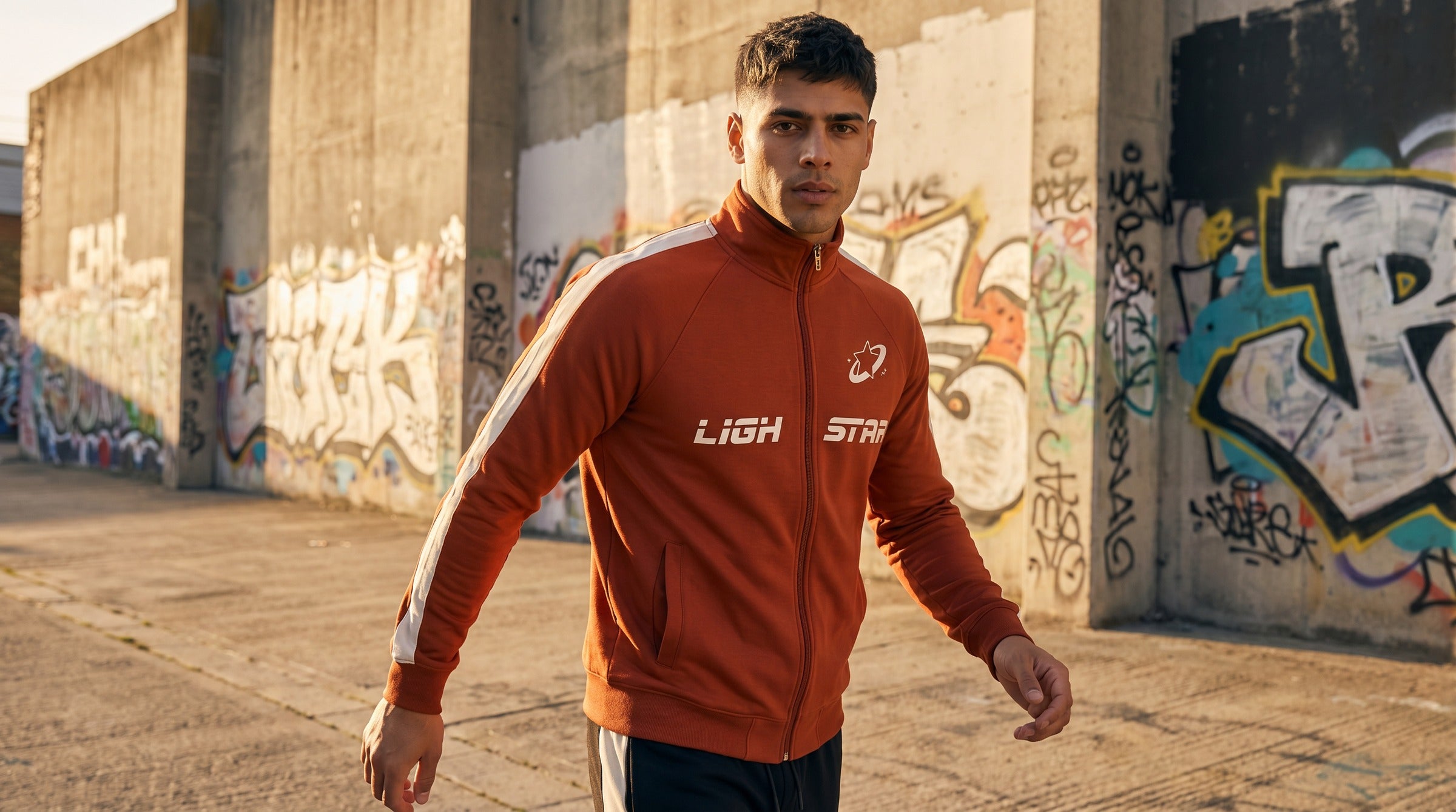 Stellar Track Jacket lifestyle - Burnt Sienna