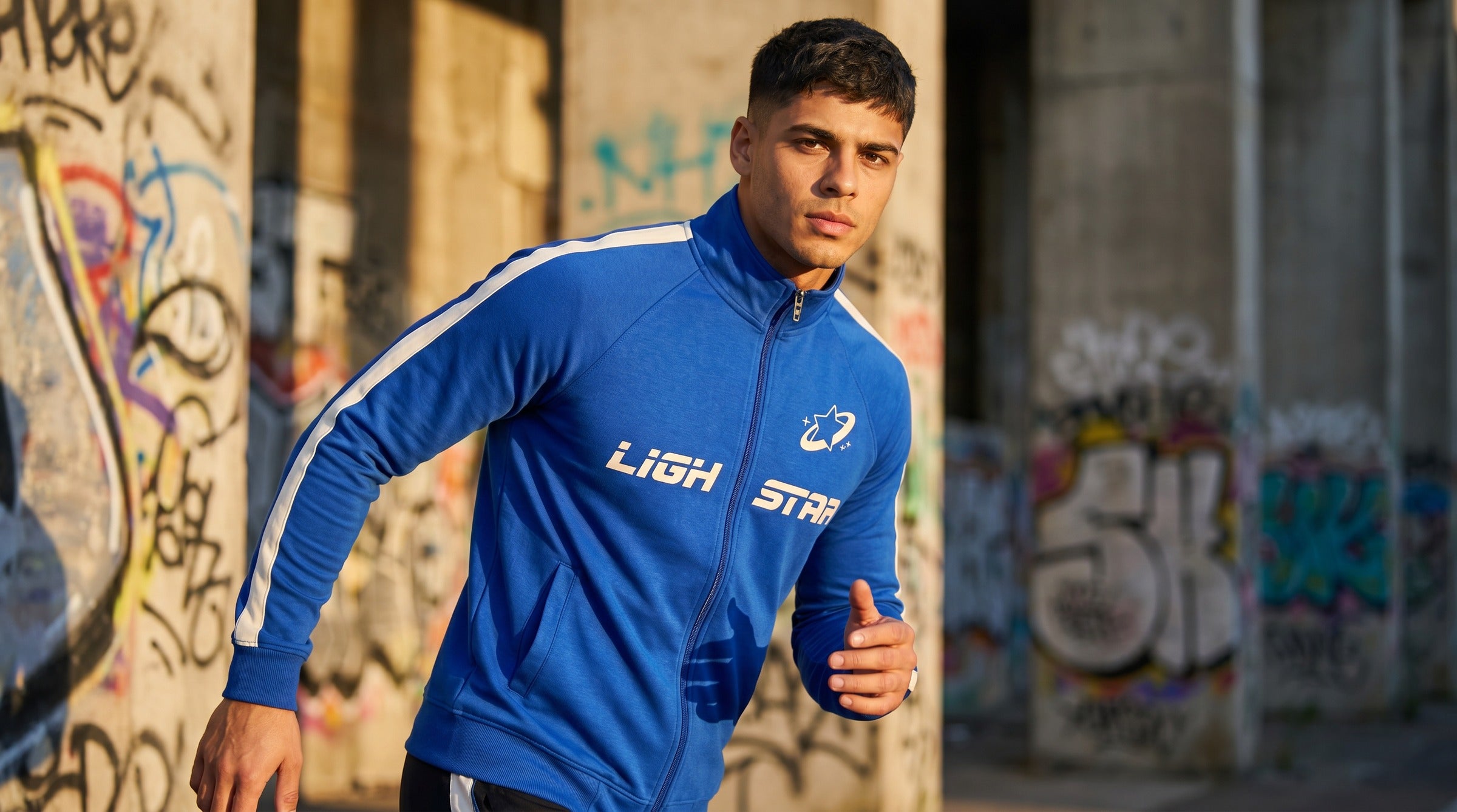 Stellar Track Jacket lifestyle - Cobalt Blue