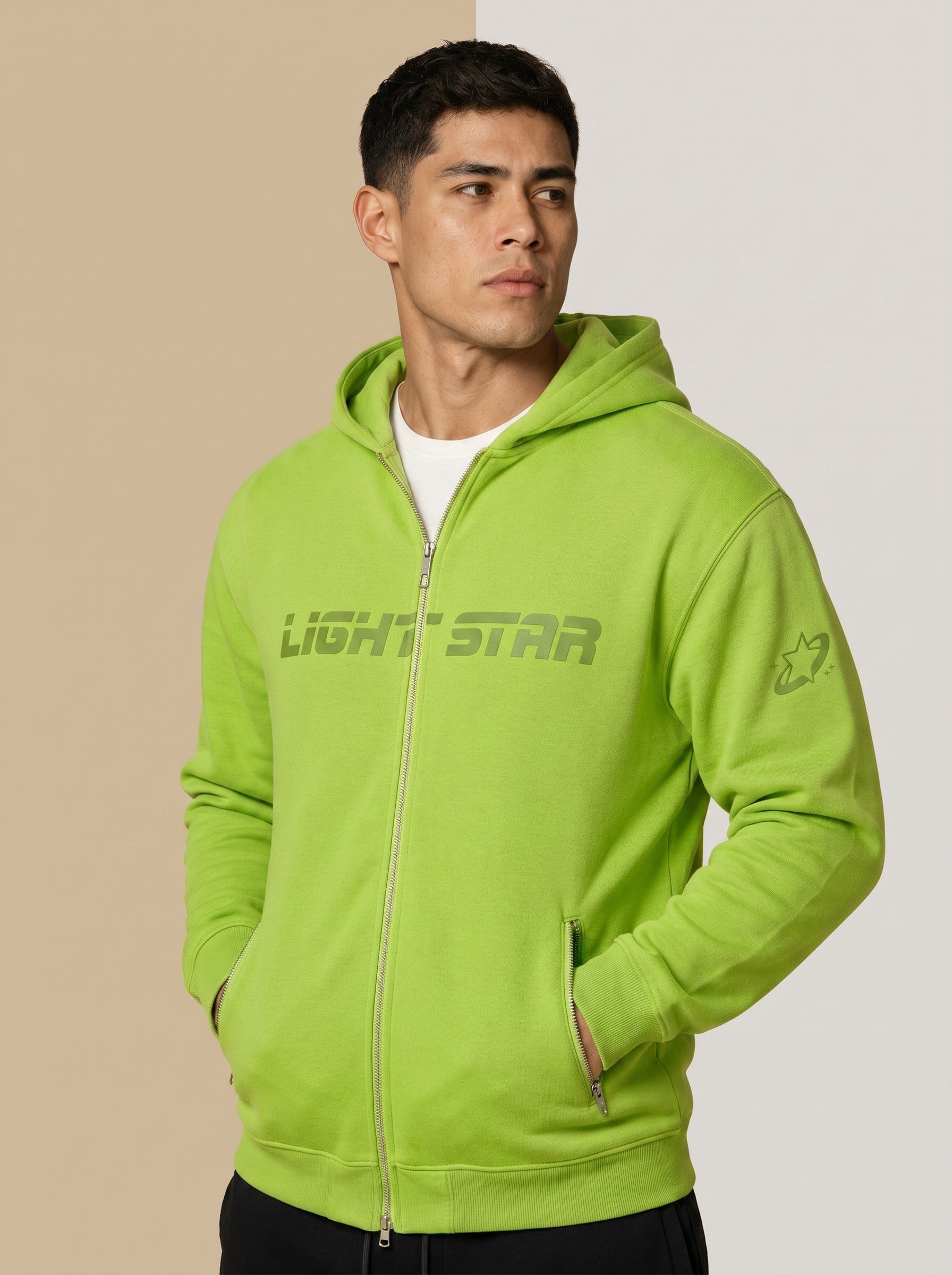 Stellar Zip Hoodie - Lime Green