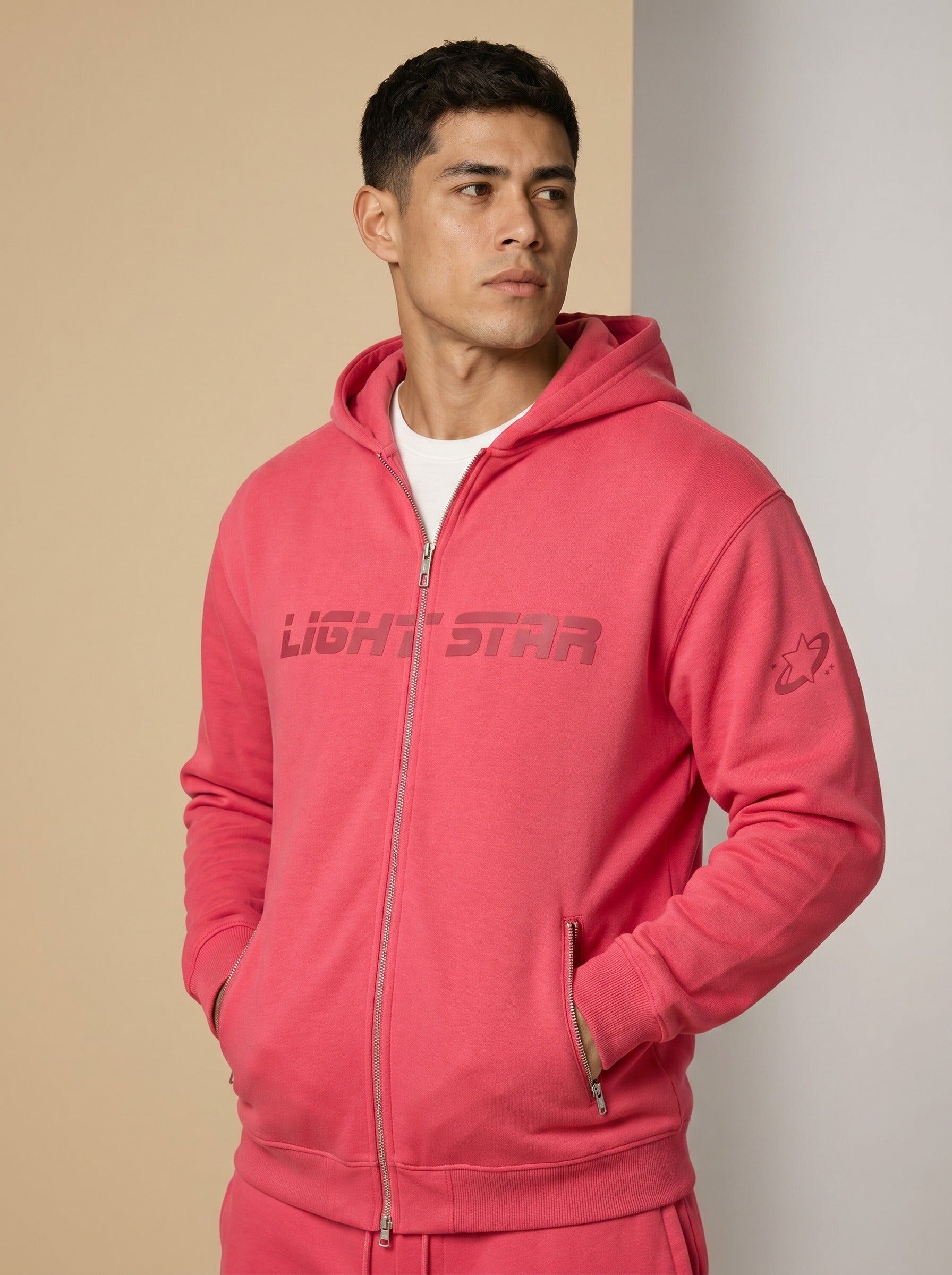 Stellar Zip Hoodie - Rose Pink