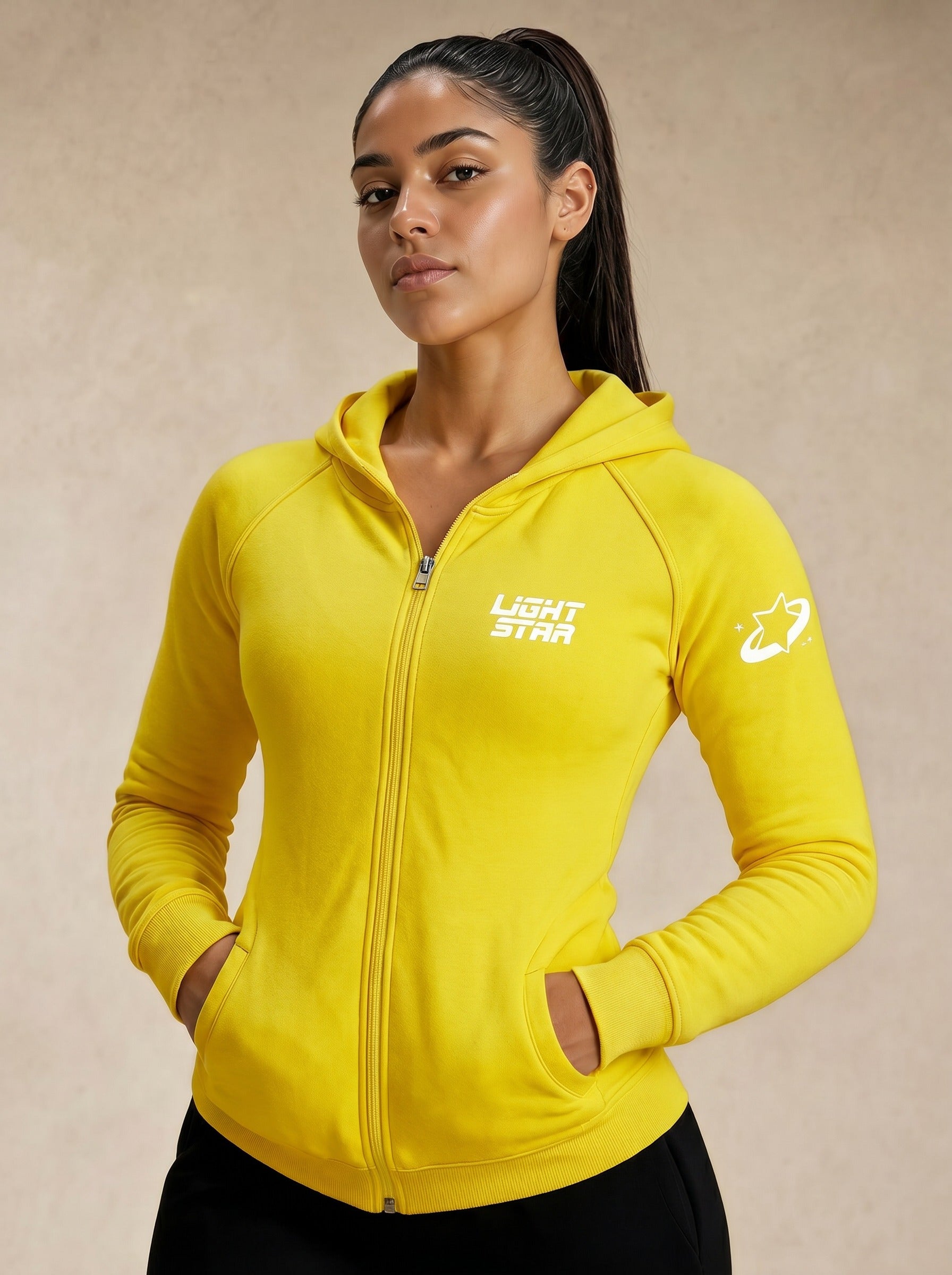 Vortex Zip Hoodie - Electric Yellow
