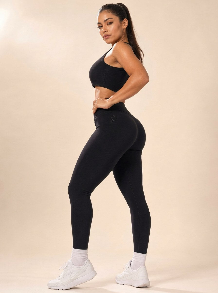 Stellar Compression Leggings - Jet Black