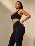 Eclipse Cross-Waist Leggings - Jet Black
