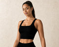 Glow Ribbed Crop - Jet Black