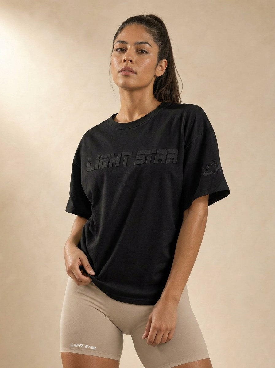 Cosmos Oversized Tee - Jet Black
