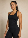 Glide Scoop-Neck Tank - Jet Black